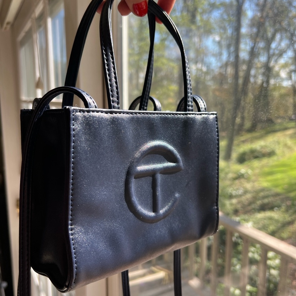 Telfar Navy Blue Mini Shopping Bag